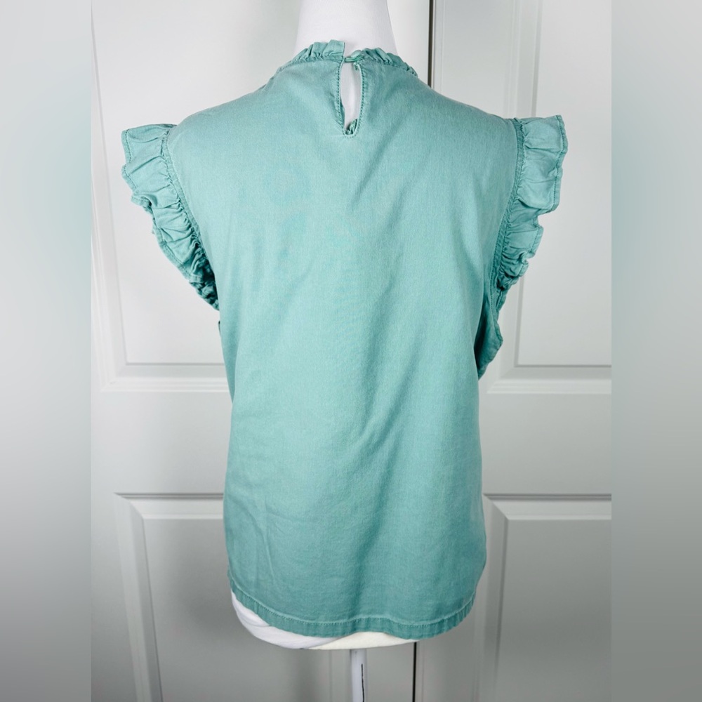 Universal Thread Boho Ruffle Blouse Green Xxl Flo… - image 2